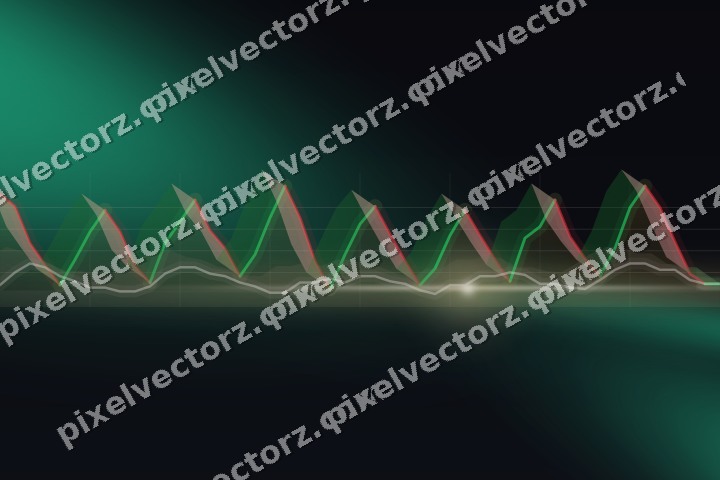 Glowing neon chart background in amber and green