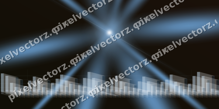 Glowing neon chart background in blue and orange