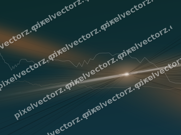 Glowing neon chart background in orange and teal