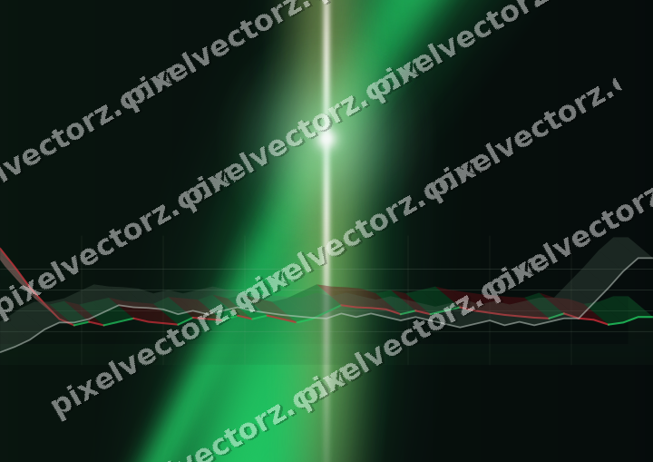 Glowing neon chart background in green and amber