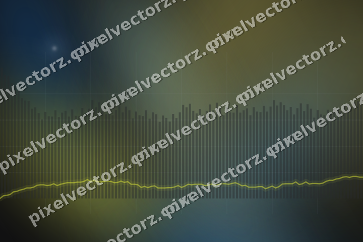 Glowing neon chart background in blue and yellow