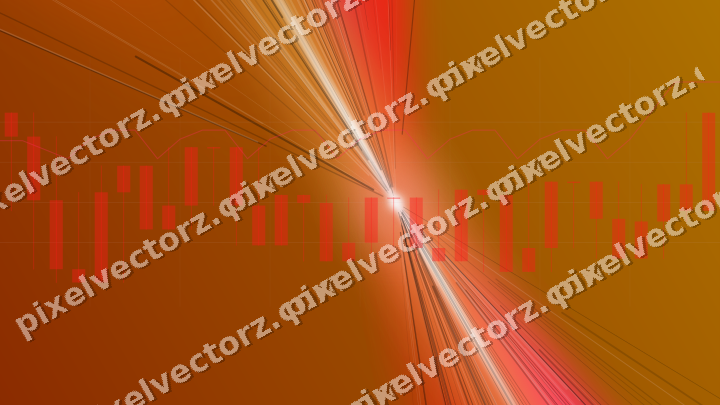 Glowing neon chart background in red and orange