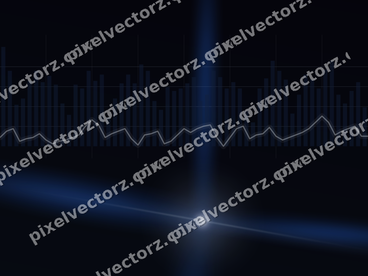 Glowing neon chart background in blue
