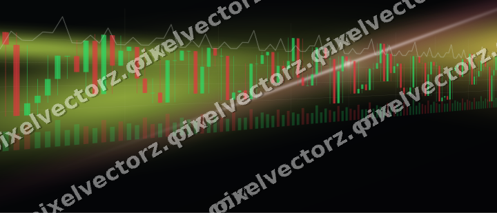 Glowing neon chart background in lime and amber