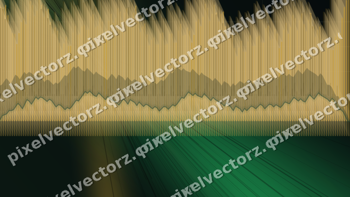Glowing neon chart background in amber and green