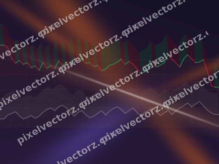 Glowing neon chart background in orange and blue