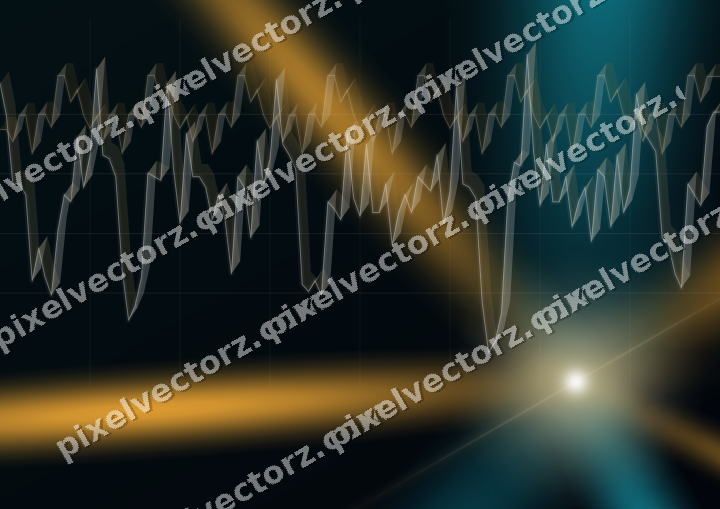 Glowing neon chart background in amber and teal