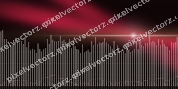 Glowing neon chart background in pink and red