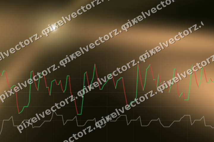 Glowing neon chart background in amber and orange