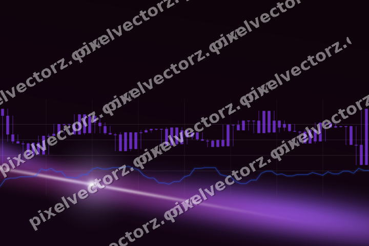 Glowing neon chart background in purple and blue