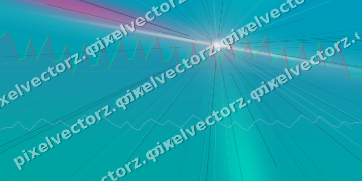 Glowing neon chart background in pink and orange