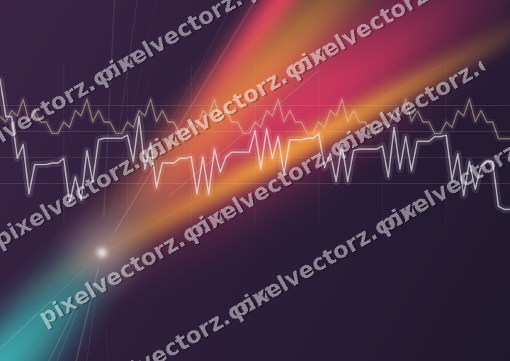 Glowing neon chart background in pink and amber