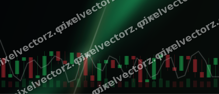 Glowing neon chart background in green and amber