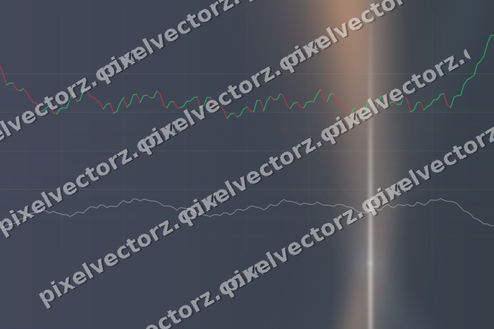 Glowing neon chart background in blue and orange
