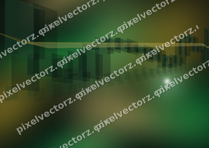 Glowing neon chart background in green and amber