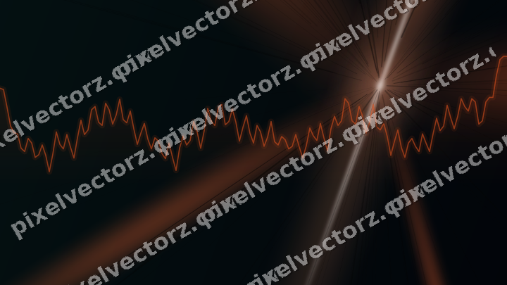 Glowing neon chart background in orange and teal