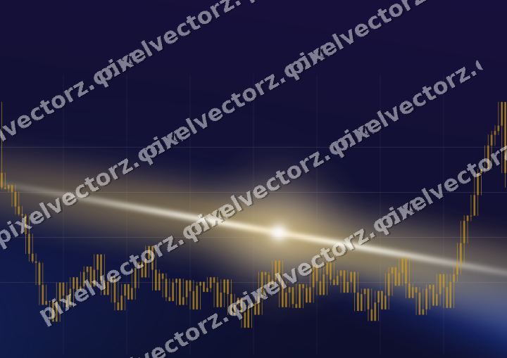 Glowing neon chart background in amber and blue