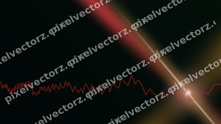 Glowing neon chart background in red and orange