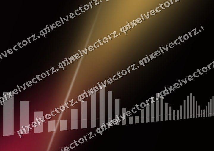 Glowing neon chart background in pink and amber