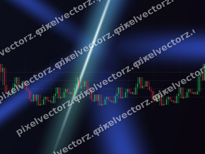 Glowing neon chart background in blue and cyan