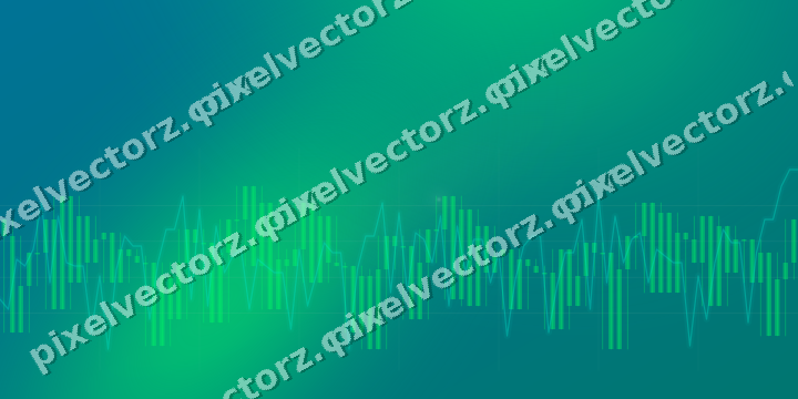 Glowing neon chart background in green and lime