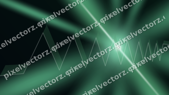 Glowing neon chart background in green and teal