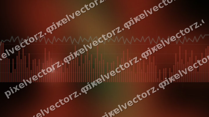 Glowing neon chart background in red and orange