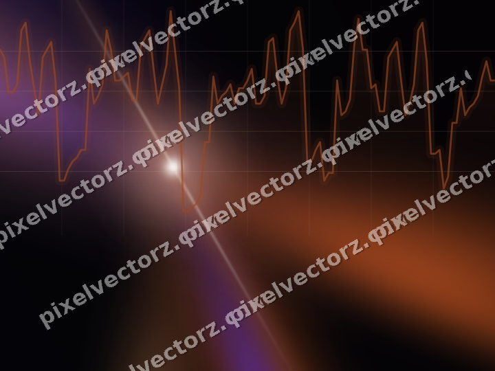 Glowing neon chart background in orange and blue