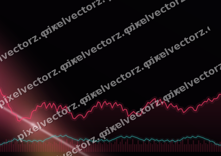 Glowing neon chart background in pink and amber
