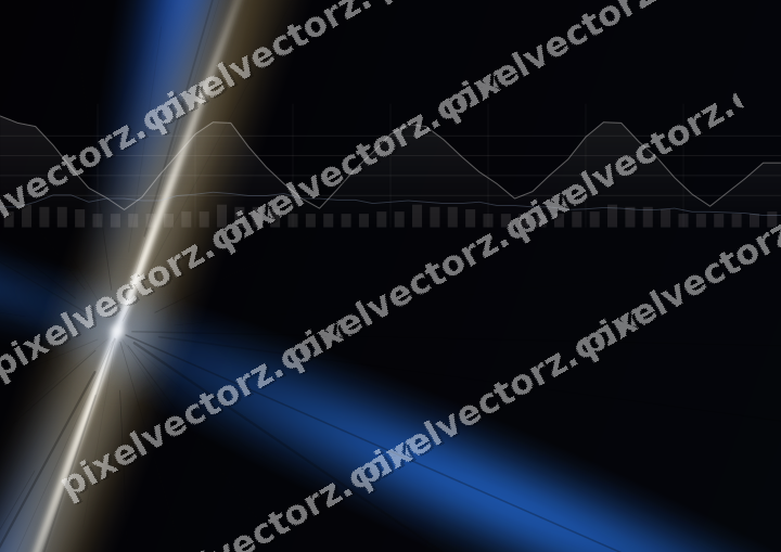 Glowing neon chart background in blue and amber