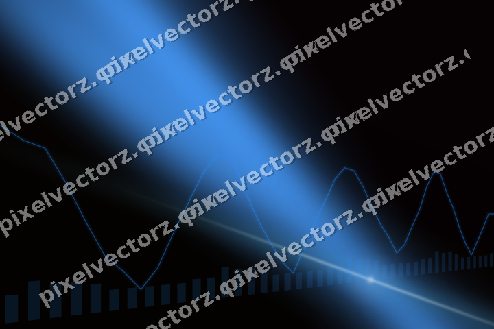 Glowing neon chart background in blue and red