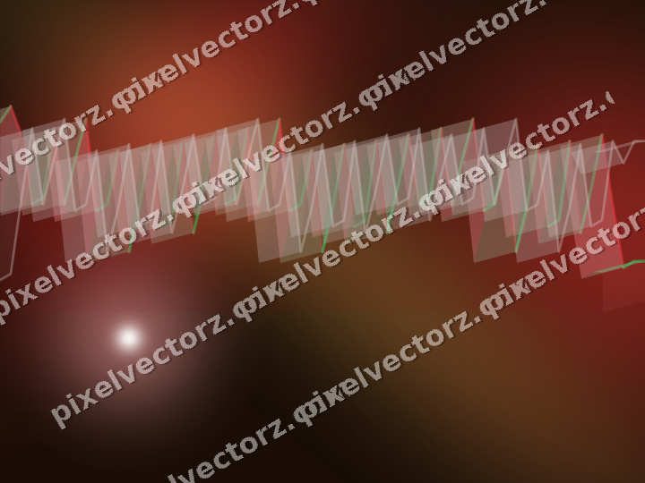 Glowing neon chart background in red and orange