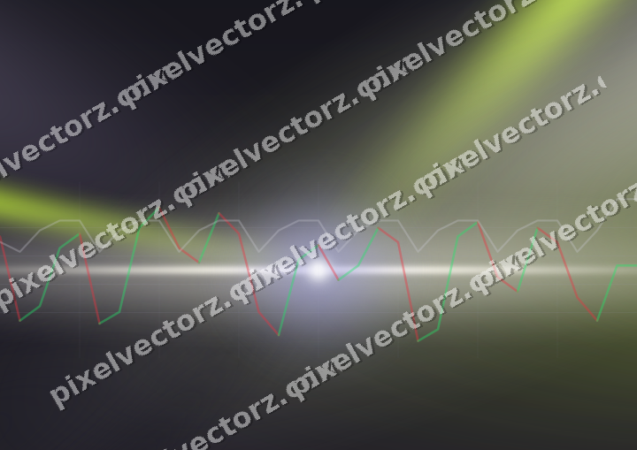 Glowing neon chart background in purple and lime