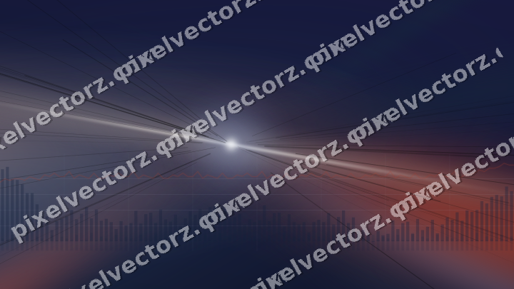 Glowing neon chart background in dark blue and red