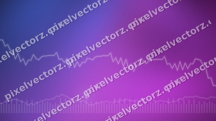 Glowing neon chart background in purple and blue