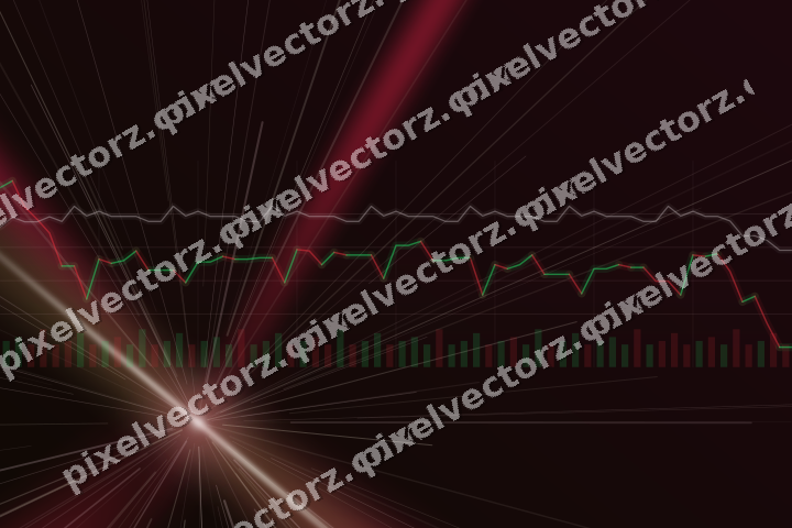Glowing neon chart background in pink and amber