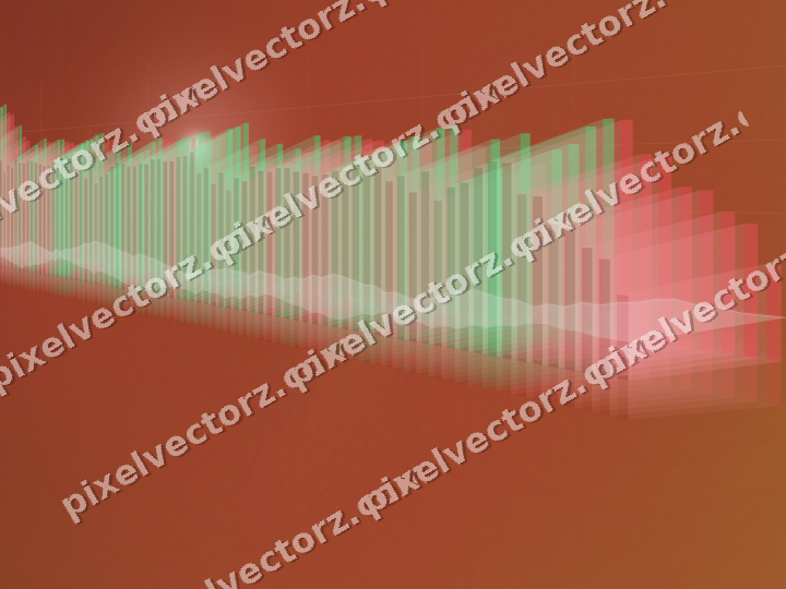 Glowing neon chart background in red and orange