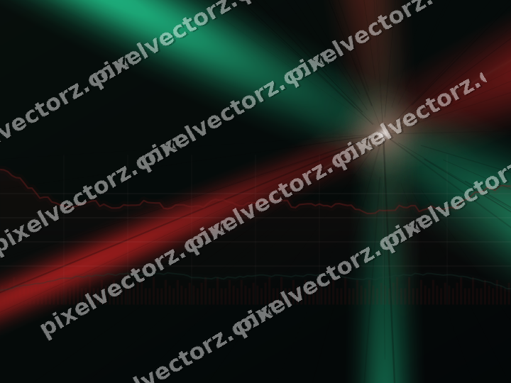 Glowing neon chart background in red and green