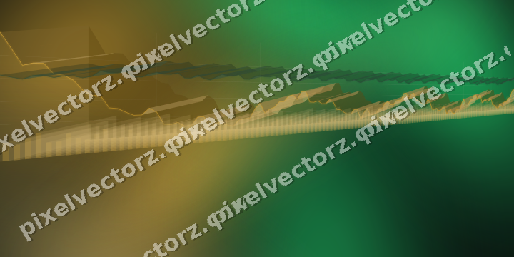 Glowing neon chart background in amber and green