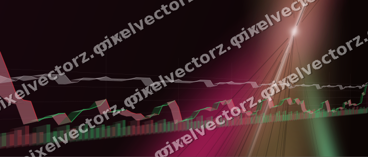 Glowing neon chart background in pink and green