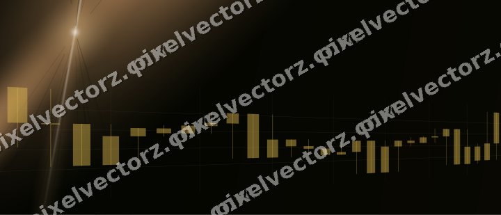 Glowing neon chart background in amber and orange
