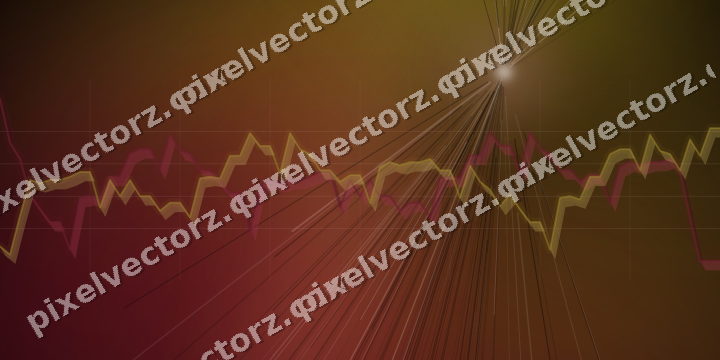 Glowing neon chart background in pink and red