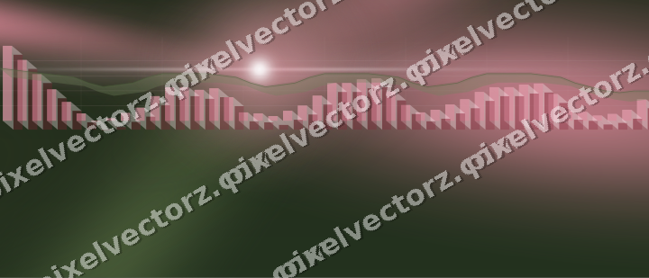 Glowing neon chart background in pink and dark lime