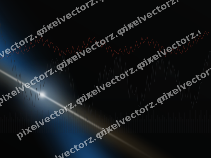 Glowing neon chart background in blue and red
