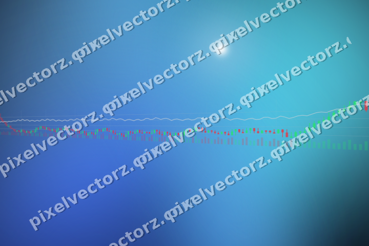 Glowing neon chart background in cyan and blue