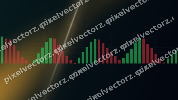 Glowing neon chart background in amber and teal