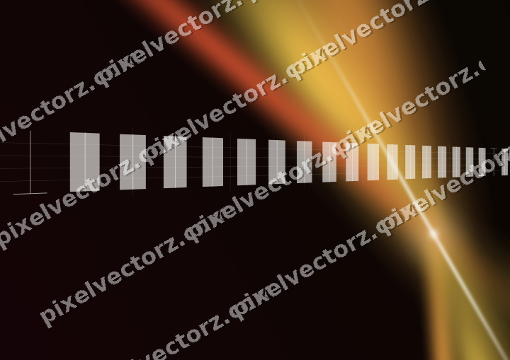 Glowing neon chart background in orange and amber