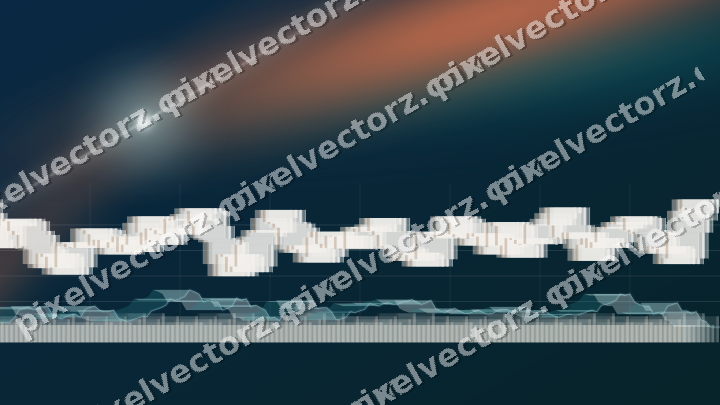 Glowing neon chart background in dark teal and orange