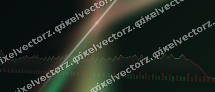 Glowing neon chart background in red and green