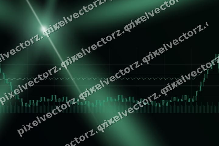 Glowing neon chart background in green and teal